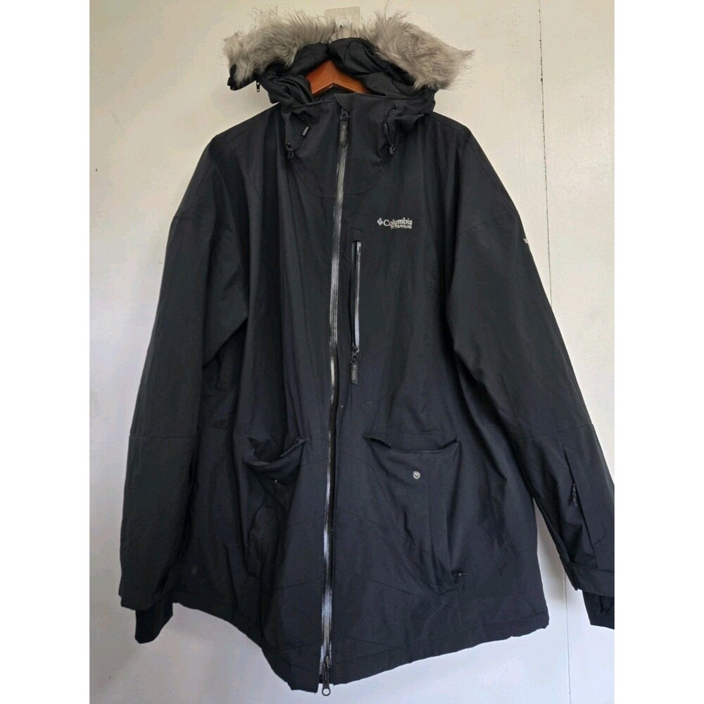 Columbia Coat Womens 2X Titanium Omni-Heat Infinity Jacket Black Faux Fur